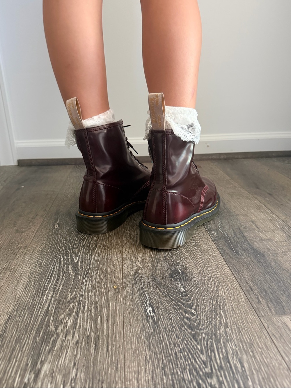 Dr. Martens Women's Burgundy Lace-Up Leather Boots - Picture 5 of 8